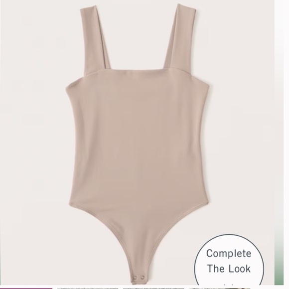 Abercrombie & Fitch Double Layered Seamless Fabric Square neck Bodysuit - Picture 1 of 6